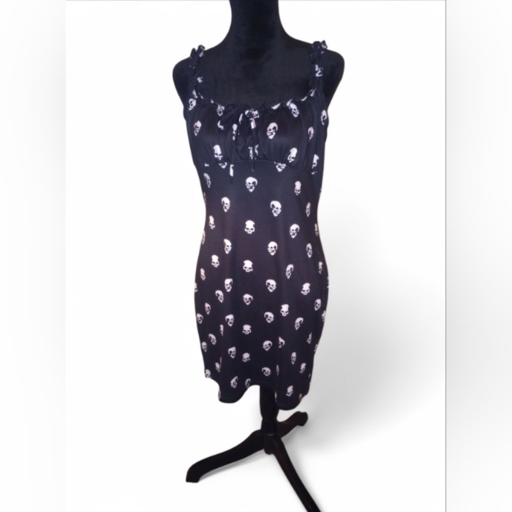 Black Dress with Skull Pattern